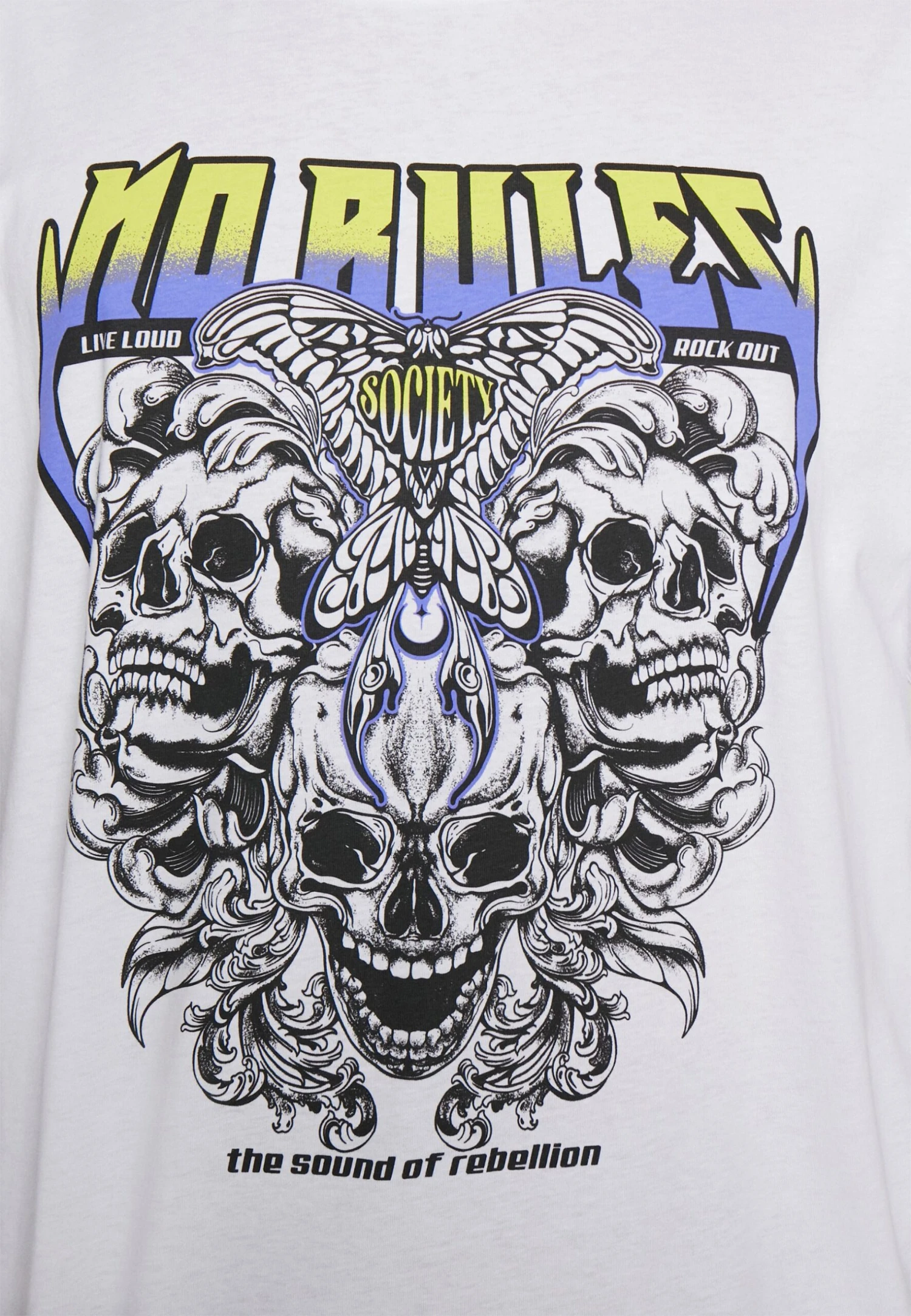 YOURTURN Rule Skull Graphic Tee Unisex - T-Shirt Print - White 7 YOURTURN Rule Skull Graphic Tee Unisex - T-Shirt Print - White - Afbeelding 5