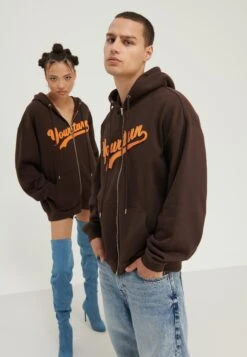 YOURTURN Unisex - Sweater Met Rits - Dark Brown