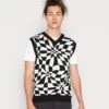 YOURTURN Distorted Check Vest Unisex - Trui - Black/White -Yourturn 4d3629648aaa4181ae015c59722586b8