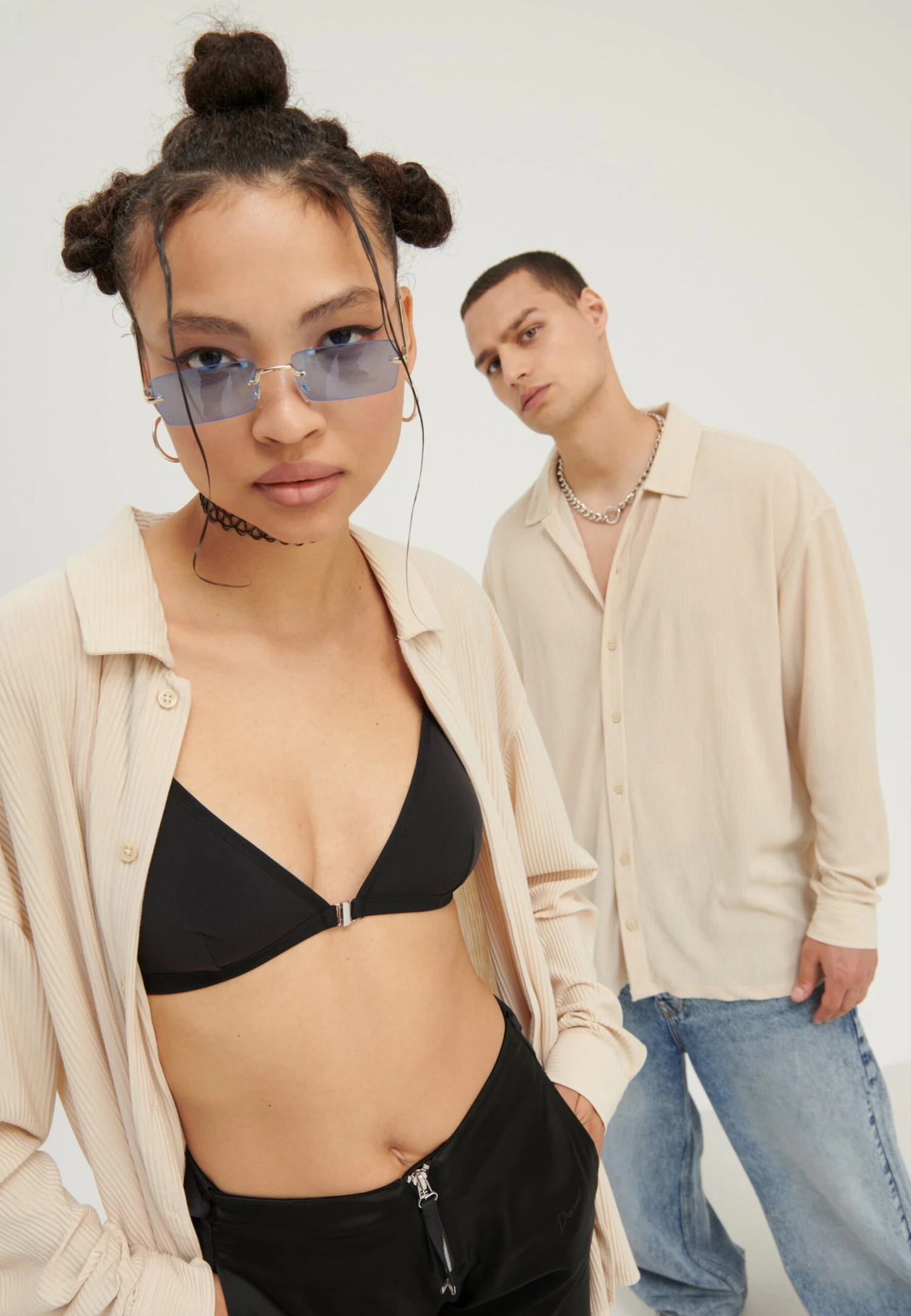 YOURTURN Unisex - Overhemdblouse - Beige 3 YOURTURN Unisex - Overhemdblouse - Beige