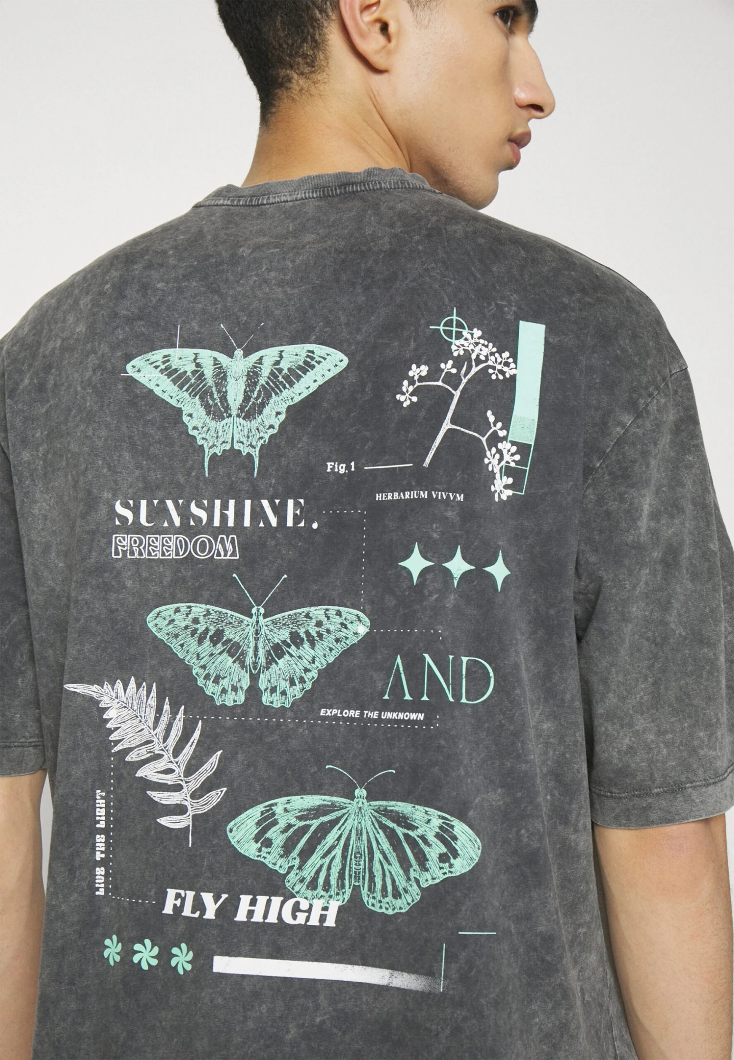 YOURTURN Unisex - T-Shirt Print - Mottled Black 6 YOURTURN Unisex - T-Shirt Print - Mottled Black - Afbeelding 4