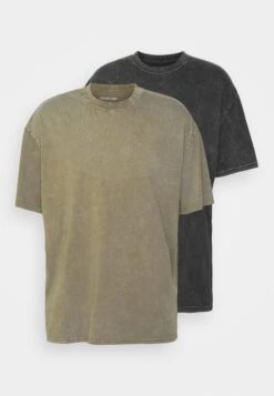 YOURTURN 2 Pack Unisex - T-Shirt Basic - Black/Olive -Yourturn 87650e8a40104bc792f82977074a6138