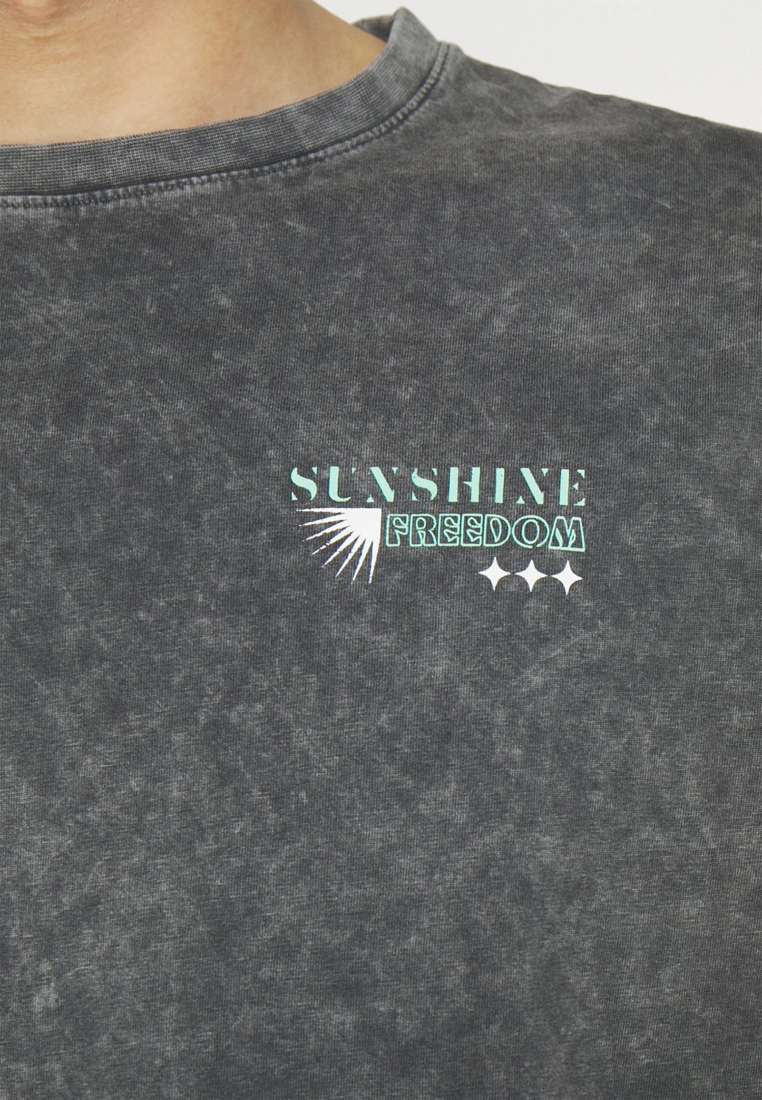 YOURTURN Unisex - T-Shirt Print - Mottled Black 8 YOURTURN Unisex - T-Shirt Print - Mottled Black - Afbeelding 6