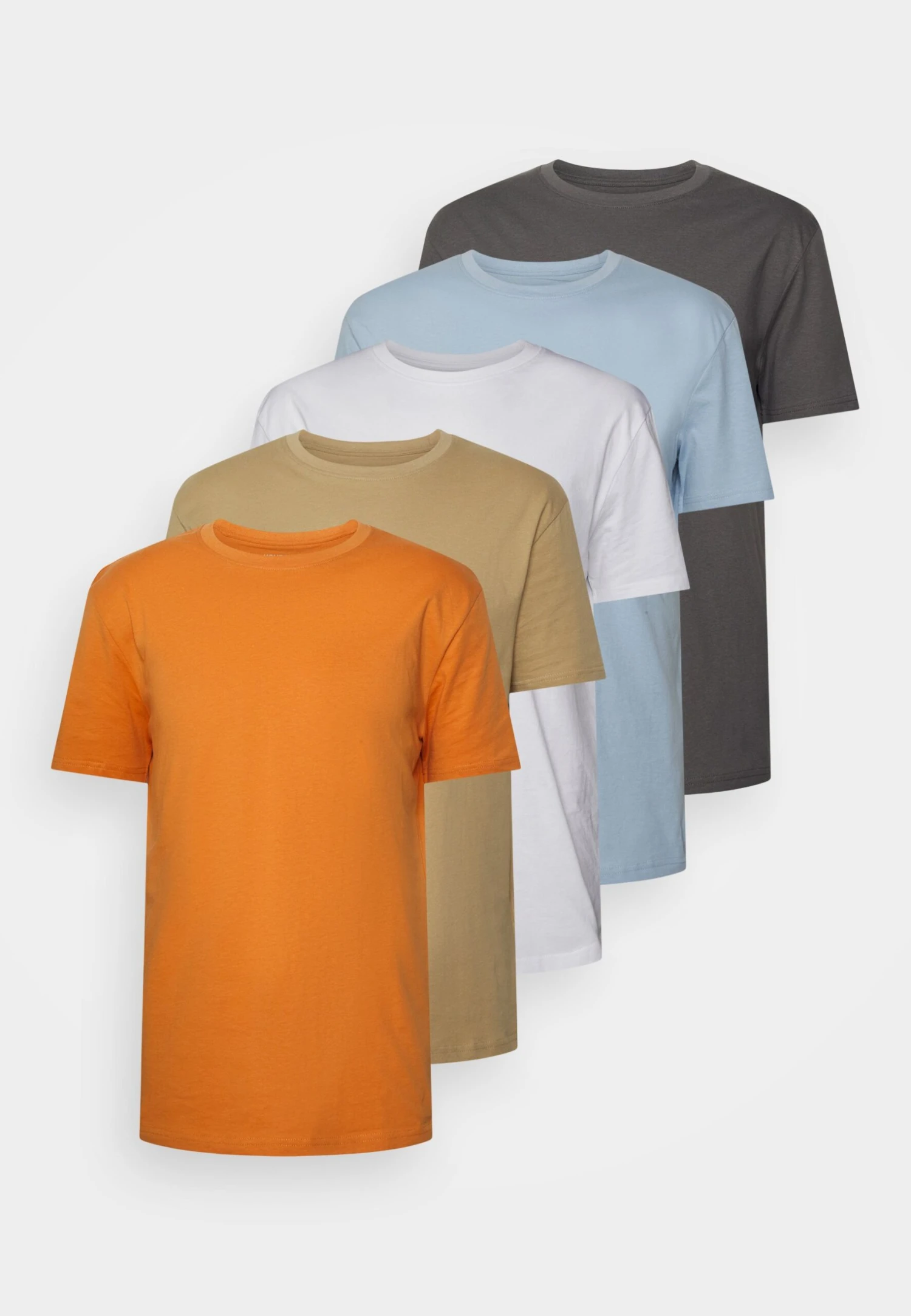 YOURTURN Unisex 5 Pack - T-Shirt Basic - White/Apricot/Light Blue 8 YOURTURN Unisex 5 Pack - T-Shirt Basic - White/Apricot/Light Blue - Afbeelding 6