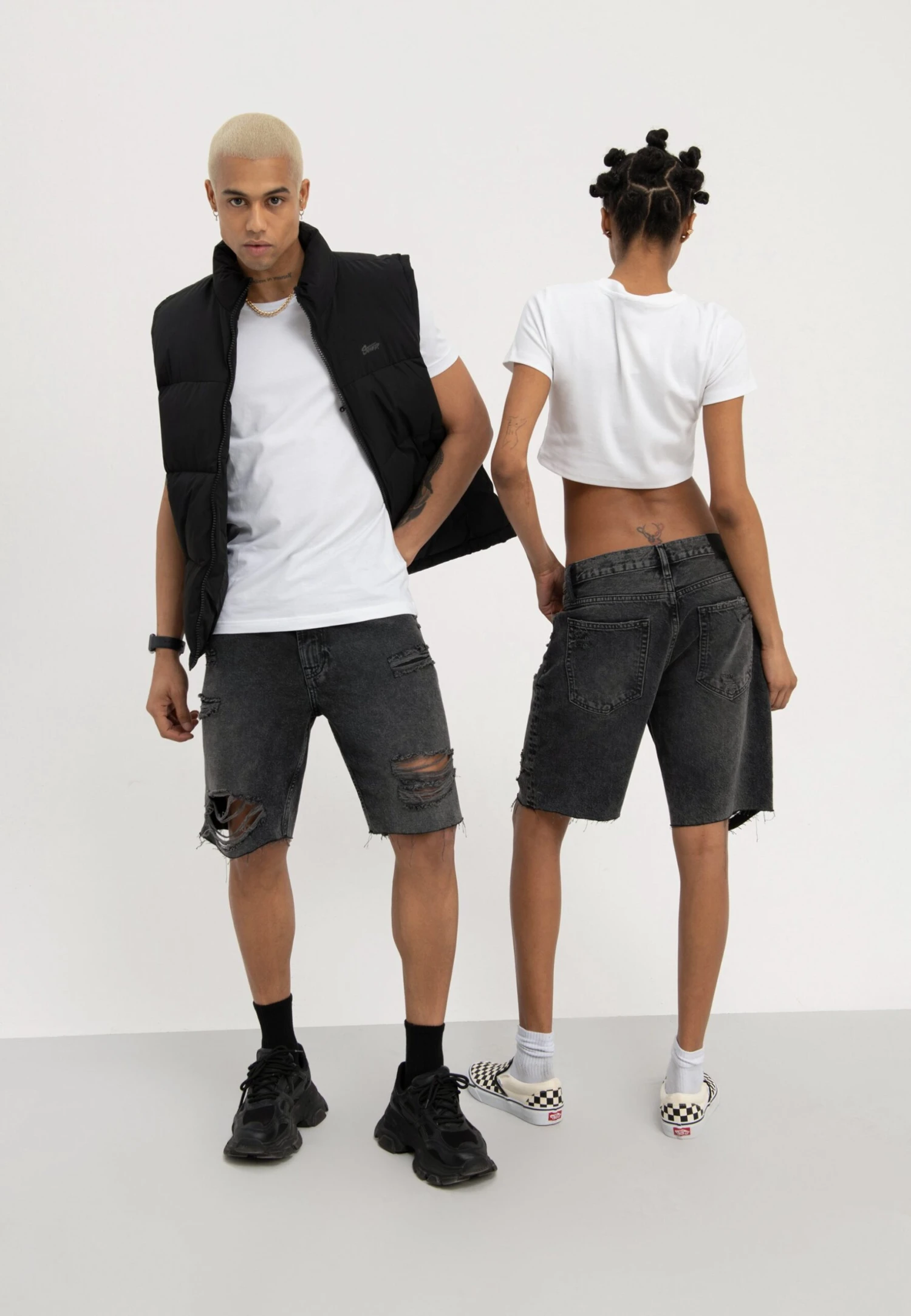 YOURTURN Unisex - Jeansshort - Black 5 YOURTURN Unisex - Jeansshort - Black - Afbeelding 3