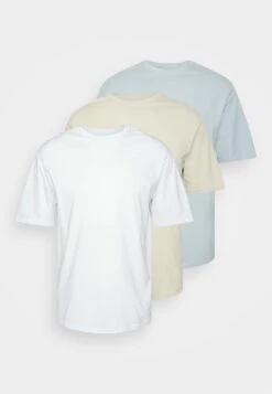 YOURTURN 3Pack Unisex - T-Shirt Basic - White/Off-White/Light Blue