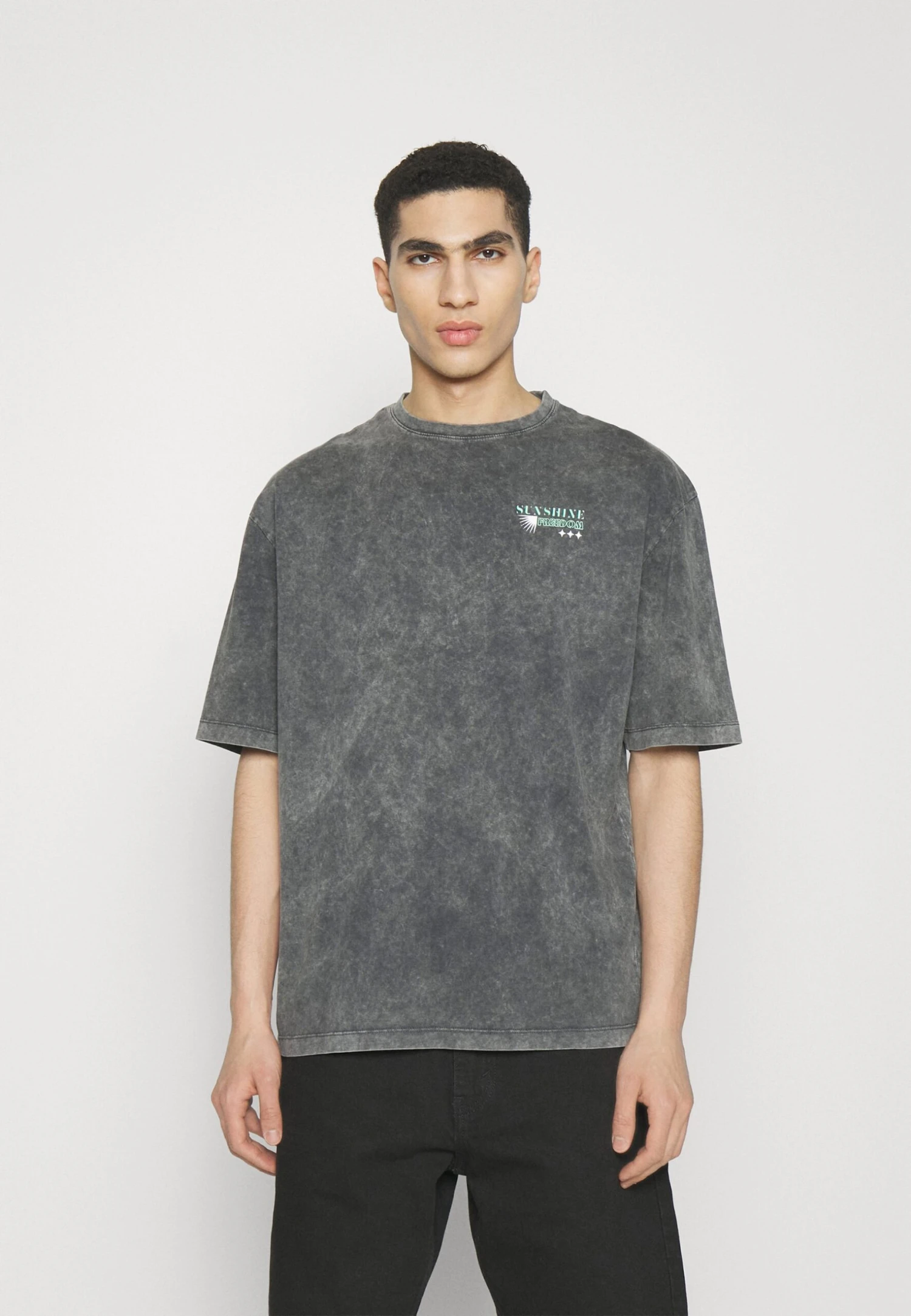 YOURTURN Unisex - T-Shirt Print - Mottled Black 5 YOURTURN Unisex - T-Shirt Print - Mottled Black - Afbeelding 3