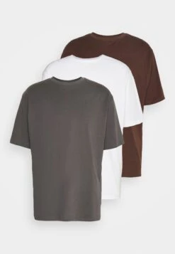 YOURTURN 3Pack Unisex - T-Shirt Basic - White/Dark Grey /Dark Brown -Yourturn e4b5771656f64562bba5125910df7882