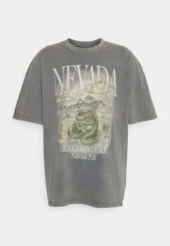 YOURTURN Nevada Wash Graphic Tee Washed - T-Shirt Print - Charcoal -Yourturn e59d9e6423b9457a9c28d61bafaf9fe9